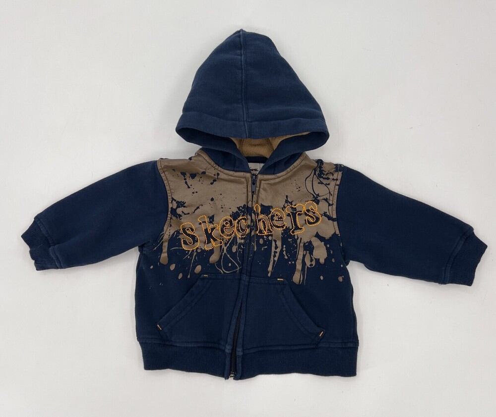 Skechers Jacket Boys 18 Months Blue Full Zip Hooded Logo
